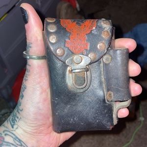 Vintage Harley Davidson leather cigarette case